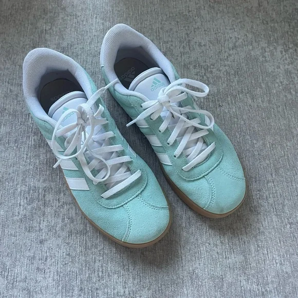 Adidas Three Stripe Suede Blue Sneakers - Picture 4 of 6